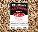 PINI Hartholz Pellets №1 BBQ Klassik 15 Kg Grillpellets zum Grillen Räuchern Smoken