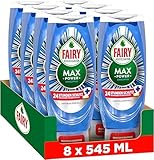 Fairy MaxPower Handgeschirrspülmittel Antibakteriell 545ml, Einfache Und Mühelose Reinigung, Selbst Bei Den Fettigsten Töpfen Und Pfannen