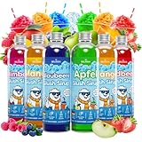 Belissia Slush Eis Sirup 6×250 ml Konzentrat | Partyset | Sehr ergiebig (1:5) für bis zu 9 L Slush-Eis | Glycerin frei | Knallige Farben – für Slush-Maschinen & Wassereis