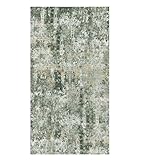 Capslpad Teppich Läufer Flur 80x200cm Grün Abstrakter Waschbar rutschfest Küchenläufer Teppich Modern Minimalistisch Kurzflor Kunstwolle Teppiche für Wohnzimmer Schlafzimmer
