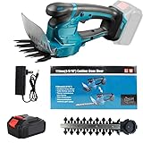 Akku Heckenschere für Makita 18V Batterie, 2 in 1 Schnurlose Grasschere und Heckenschere, mit 1.5Ah Akku und Ladegerät, Akku-Heckenschere,Gartenschere für Hecken und Rasen