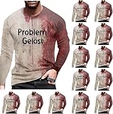 Halloween Kostüm Kinder Basic Tshirt Halloween Problem Gelöst T-Shirt Herren T-Shirt Freizeit Wandershirt Arbeits Tshirt Problem Gelöst T Shirt T-Shirts Problem Gelöst Halloween T-Shirt（2-Khaki,S）