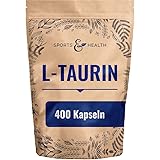 L Taurin Kapseln Hochdosiert (mit 1500mg pro Tagesdosierung – 6 Monate Vorrat Aminosäure) – 400 Reine Kapseln ohne Zusätze – Taurin Pulver in Kapselform – Taurine