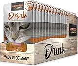 Leonardo Drink mit Ente [20 x 40 g Mehrfachpackung Drink mit Ente] Katzengetränk | Entenbrühe mit Streifen | Ergänzungsfutter für Katzen |