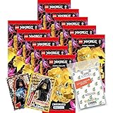 Bundle mit Blue Ocean Lego Ninjago Serie 8 Trading Cards - 10 Booster + 2 Limitierte Star Wars Karten + Exklusive Collect-it Hüllen