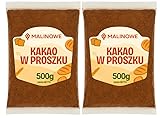 MALINOWE KAKAO PULVER, NICHT ALKALISIERT, NATÜRLICH, PREMIUM-QUALITÄT 2x500g