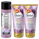 Balea 3er-Set Haarpflege: PROFESSIONAL Spülung GLOW & SHINE Glanzspülung mit Anti-Frizz-Effekt, 200 ml + Conditioner ORIENTAL MAGIC Haarspülung Geschmeidigkeit & natürlicher Glanz, 2 x 200 ml (600 ml)