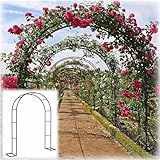 Metallgarten, Baumgarten, gewölbte Halterung mit Sockel, schwarze Halterung, verschiedene Bögen, Blumen, Kletterpflanzen (B 2,4 m x H 2,2 m)