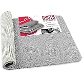 Asvin Weiche strukturierte Duschmatte, rutschfest, schimmelresistent, für Dusche und Badewanne (40x60 cm, grau), schnell trocknend, antibakteriell und schimmelresistent