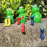 Deko Garten Frosch Figuren, 3 Stück Gartendeko Statue, Tiere Ornament Gartenfigur Für Außen, Harz Statue Bauernhof Balkon Miniteich Teich Wohnzimmer Office Deko (B)