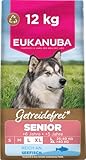 Eukanuba Senior Hundefutter getreidefrei mit Fisch für große Rassen, Premium Trockenfutter ohne Getreide für ältere Hunde, 12 kg