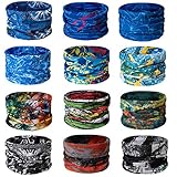 TAIYUNWEI Outdoor Multifunktionstuch Sport Magic Nahtlose Schal Magic Kopftuch Elastische Stirnband Bandana UV Widerstand Sport Kopfbedeckung für Reiten Motorradfahren Wandern Angeln Yoga (12 Stück)