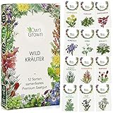 Wildkräuter Samen Set: 12 Sorten Wildkräuter Saatgut für Balkon u. Garten – Bärlauch Samen, Portulak Samen, Schnittknoblauch Samen, Sauerampfer Samen, Löwenzahn Samen – Kräuter Samen, OwnGrown Kräuter