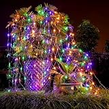 Fernbedienung Lichterketten, 2M*3M 198LEDs Lichternet, Aussen Baum Lichterkette,Wasserdichte Lichterkette Netz solar mit 8 Beleuchtungsmodi, Solar Lichternetz für Weihnachten Hochzeit Fenster Büsche