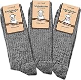 normani 3 Paar Schafwollsocken 100% Schafwolle Norwegersocken Gr. 35-50 Farbe Grau Größe 43-46