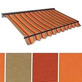 Kassettenmarkise 3,0 x 2,5 m braun-Terracotta (Profilfarbe: Anthrazit) Sonnenschutz Alu Markise Schattenspender Sonnensegel Hülsenmarkise Gelenkarmmarkise