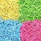 FRILLZ Ostergras geschreddertes Papier – 680 ml Sortimentspackung (Limettengrün, Hot Pink, Blau & Gelb) – perfektes Ostergras für Körbe, Geschenke und Dekorationen