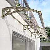 NOIRDA Vordach Für Haustür, Haustürdach, Vordach Mit Ablauf, Transparent Pultvordach, Polycarbonat-Vordach, Dicke 2,5 Mm, Fenster-Garten-Überdachung, Spleißbar(100x300cm/40x118in)