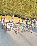 Erweiterbares mobiles Sicherheitstor, verstellbare Metallketten-Barriere mit reflektierenden Streifen, robuster Teleskopzaun für Auffahrt, Kinderzimmer, 1,1 m x 9 m