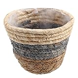 Lwaviwer Nordic Handmade Seegras Storage Basket Indoor Outdoor Flower Pot Plant Container Room Bedroom Decoration M