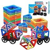 AOUVT 56 Pcs Magnetische Bausteine, Magnetspielzeug Magnete für Kinder, Lustiges Pädagogisches Bauspielzeug, Perfekte Geschenkauswahl für Jungen und Mädchen im Alter von 3-8 Jahren