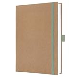 Sigel JN841 Notizbuch A5 blanko, stärkeres 100 g Papier, Geschenkbuch Jolie, Hardcover aus Kraftpapier, 192 Seiten, Pure Mint, vegan, aus nachhaltigem Papier