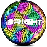 BRIGHT™ Leuchtender Fußball - Reflektierender Soccer Für Drinnen Und Draußen - Ideal Für Klein & Groß - Unisex - Weiß/Schwarz/Pink/Blau/Gelb - Offizielle Größe 5