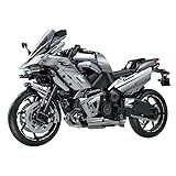 Jeamoc Technik Motorrad Bausteine Bauset, 2000 Teile, Technik Motorrad Bausteine Bauset mit Licht, Kompatibel mit Lego Kawasaki H2R