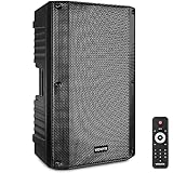Vonyx VSA15BT - Aktivlautsprecher, Bluetooth, 1000 Watt PA Anlage, PA Lautsprecher Aktiv mit 15 Zoll Subwoofer, Bi-Amp, Mikrofon-Input, Equalizer, Gitarreneingang MP3-Player, PA Boxen für Gitarristen