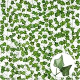 ROSYLEVE 12 Stück Efeu Künstlich,210cm Realistischer Fake Efeu UV-beständig, Wasserfest, Wiederverwendbar Pflanzen Deko innen & außen für Hochzeiten, Partys und Wanddekoration