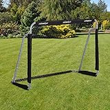 Relaxdays Fußballtor, Profi Soccertor für Kinder & Erwachsene, mit Tornetz, für Garten, HBT 110x150x75cm, grau/schwarz