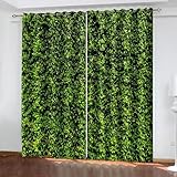 Gualiy Verdunklungsvorhänge Thermo, Vorhang Blickdicht 102x160cm Reben Vorhang Schlafzimmer 2er Set, Grün