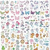 KIHONI 250+ Glitzer Tattoo Set Kinder Tattoo Kinder Mädchen, Temporäre Tattoos zum Aufkleben Kindertattoos Tatoos Aufkleben Kids, Glitzertattoos Kinder Set Mädchen Mitgebsel Kindergeburtstag