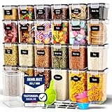 Deco haus® Vorratsdosen mit Deckel luftdicht 24er Set - Für Nudeln, Müsli, Mehl - Aufbewahrungsbox - Vorratsbehälter Küche Aufbewahrung & Organisation - Kitchen Storage