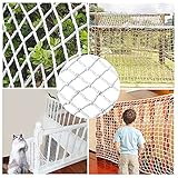 FIYSON Sicherheitsnetz für Kinder, Balkon Katzennetz, Neues Upgrade 3cm mesh, Treppen Schutznetz, Absperrnetz Outdoor, Schutznetz hochbett, Netz rausfallschutz, Universal schutznetz, Weiß (1.5 x 3m)