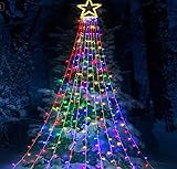 Gerbala Christbaumbeleuchtung mit Sterne 350LED Weihnachtsbeleuchtung Außen, 8 Modi Christbaumbeleuchtung für Weihnachtsdeko Außen Innen(Farbe)