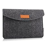 MoKo 9-11' Filz Tablet Hülle, Filz Tasche Kompatibel mit iPad air 5 10,9' 2022/iPad Air 4 10,9/iPad Pro 11 2021/iPad 9/8 10,2/Galaxy S8 11'/iPadAir 3 10,5/Pro 10,5/Pro 11/iPad 9,7, Dunkel Grau