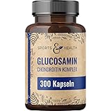 Glucosamin Chondroitin Komplex – 300 Reine Kapseln ohne Zusätze – 1000mg pro Tagesdosierung 5 Monate Vorrat – Glucosamin & Chondroitin Hochdosiert, Chondroitin-Glucosamine Chondroitinsulfat Glukosamin