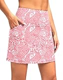 Viodia 40,6 cm lange Golf-Skorts, Röcke für Damen, Tennis, athletischer Rip Skort für Damen, hohe Taille, für den lässigen Sommer, Rosa Paisley, XX-Large