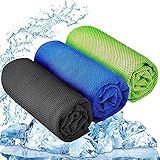 YQXCC Kühlendes Handtuch 3 Stück 120x30 cm Mikrofaser Handtuch für sofortige Kühlung Entlastung, kühles kaltes Handtuch für Yoga,Golf,Reisen,Sport,Camping,Fußball&Outdoor-Sport