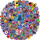 Aufkleber 100 Pcs Cool Graffiti Neon Sticker Set, Wasserfeste Vinyl Sticker für Laptop Trinkflasche Scrapbook Handy Tagebuch Tassen Skateboard usw