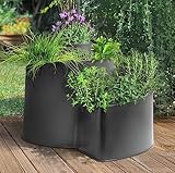 Dynamic24 Kübel Pflanzkübel Kräuter Schnecke 52x43xH34cm Wendeltreppe Blumenkübel Blumentopf Kräuterspirale Kräuterschnecke Kräuterbeet Kräuterturm Pflanzspirale Blumenpyramide Kunststoff Garten