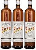 3 Flaschen Suze Bitterlikör Aperitif a 1000ml Enzianwurzel und Pflanzenextrakten 15% Vol. + Space Riegel 45g gratis von Onlineshop Bormann