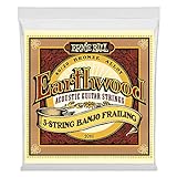 Ernie Ball P02061 Earthwood 5-String Banjo Frailing Loop End 80/20 Bronze Akustik-Gitarrensaiten, Stärke 10-24