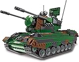 JOMIOD Technik Panzer Bausteine Bausatz, 1352 Klemmbausteine 1:30 WW2 FlakPz Gepard Militär Panzer Modell, Konstruktionsspielzeug Geschenk für Erwachsene und Kinder