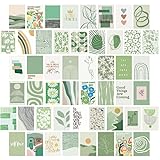 50-Piece Postcard Wall Collage Set Green Premium Wall Collage Kit Aesthetic Wall Collage Indie Room Decor Living Room Wall Collage Set Adrette Raumdekoration für das Schlafzimmer eines Mädchens