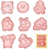 Cookie Cutter kinder, 8 PCS Keksausstecher, Plätzchen Ausstecher, Plätzchenform Tiere, keksform, Fondant Ausstechformen, Ausstecher Brot und Gemüse kinder, Sandwich Cutter (Anime)