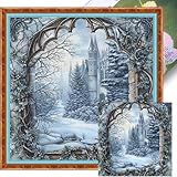 Kreuzstich Bastelset Fensterbild 50x50cm DIY 14CT Malerei Stickerei Handarbeit for Zuhause und Geschenk