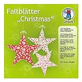 Ursus 3295599F - Faltblätter Christmas, ca. 15 x 15 cm, 80 g/qm, sortiert in 10 Designs, 120 Blatt