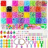 DIYDEC 2700+ Loom Bänder Set für Armbänder, Loops Gummis Bänder Loom Rubber Bands Kit Kinder Basteln für Junge und Mädchen